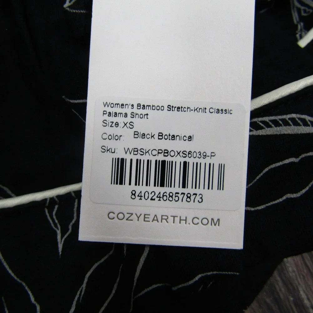 Cozy Earth Shorts Womens XS Black Skimmer Viscose Spandex Floral Pockets - Picture 3 of 8